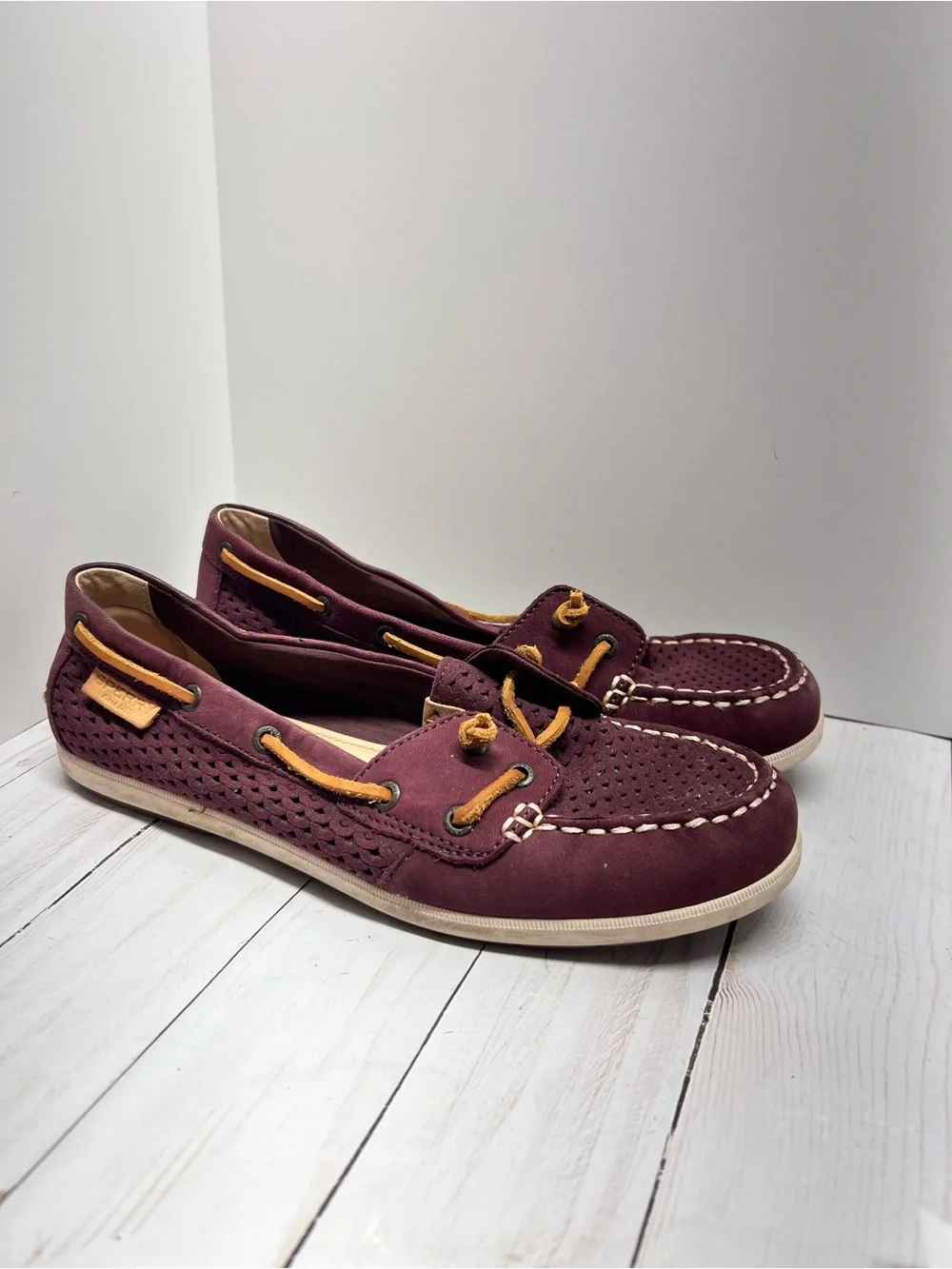 Sperry Top-Sider Coil Ivy Boat Shoes Grape Purple Leather Size 7.5